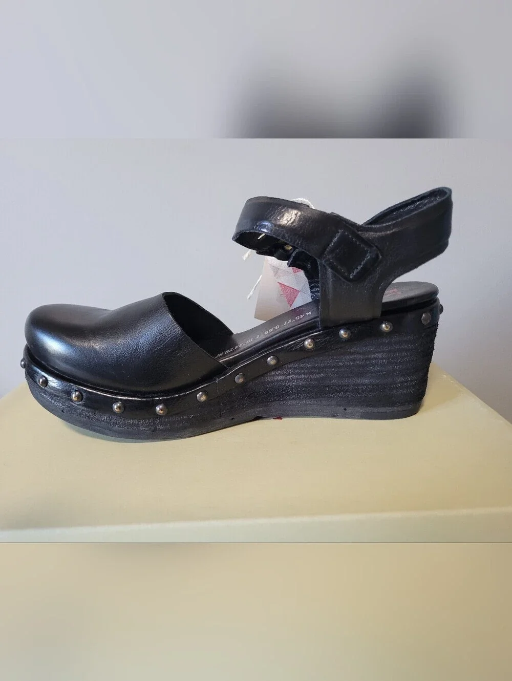AS 98 Pietro Leather Studded Wedge, BNWT, Size 38
